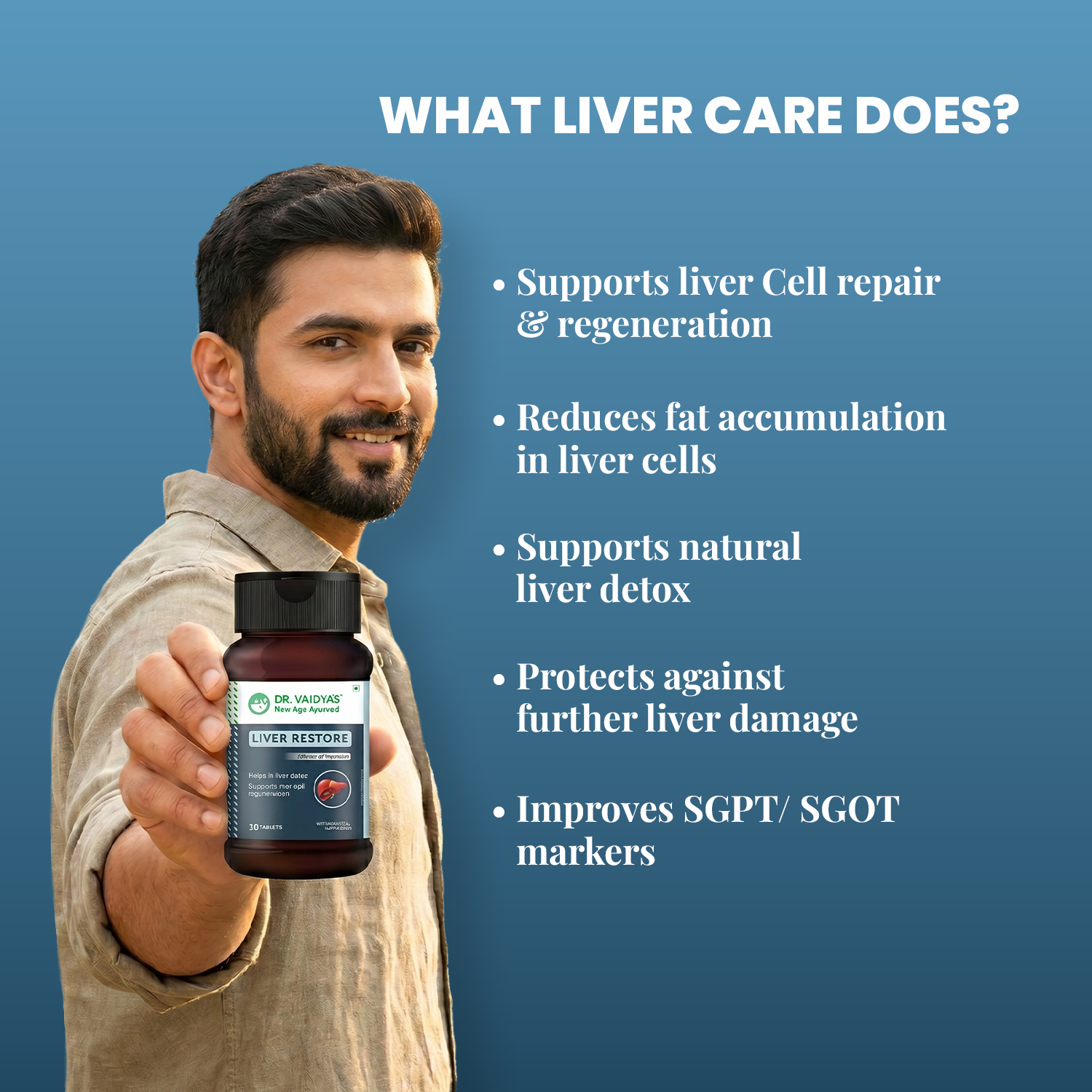 Liver Restore Tablets with Milk Thistle to Manage Fatty Liver, Improve SGPT & SGOT Markers