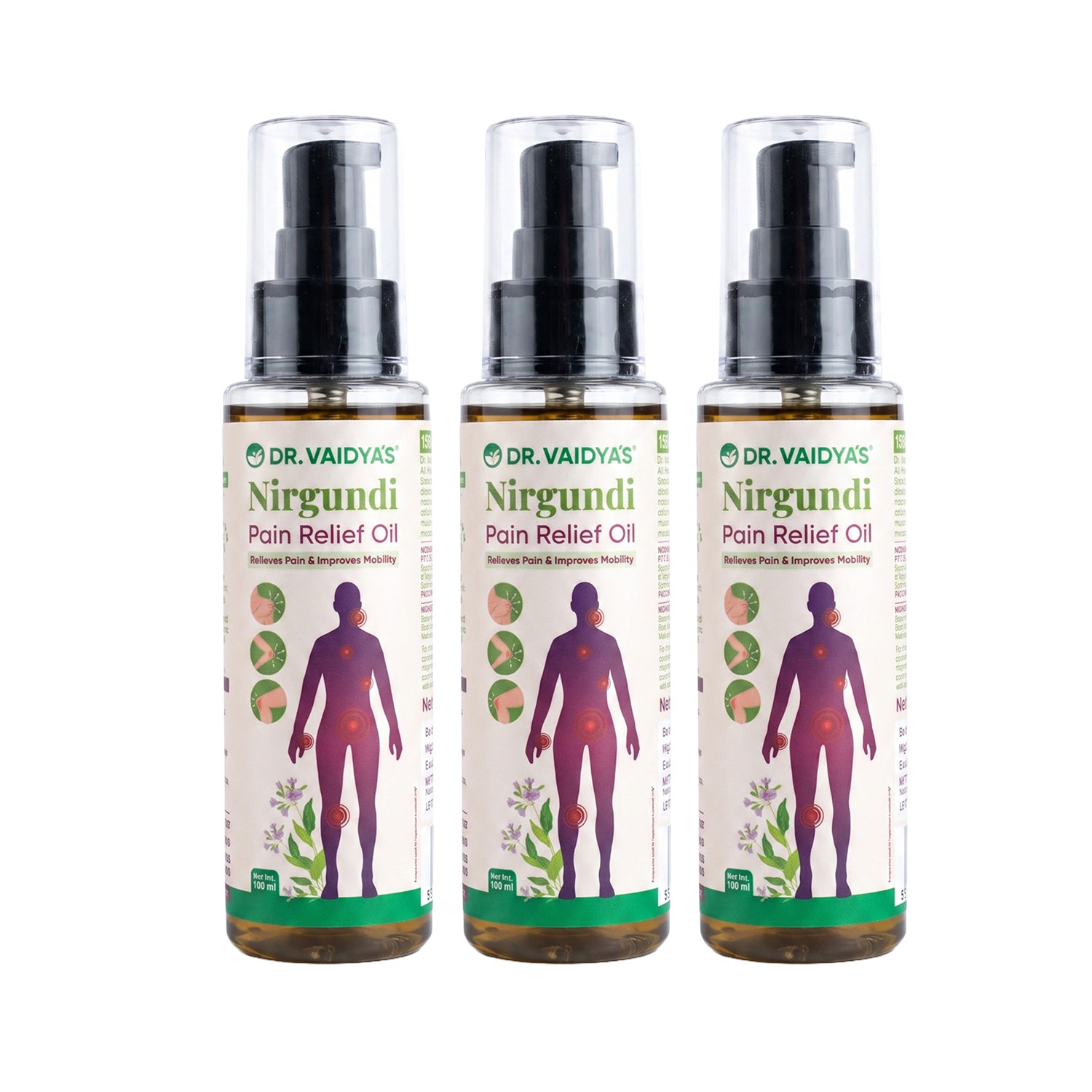 Nirgundi Oil - For Pain Relief, Reduced Stiffness, Improved Mobility & Comfort