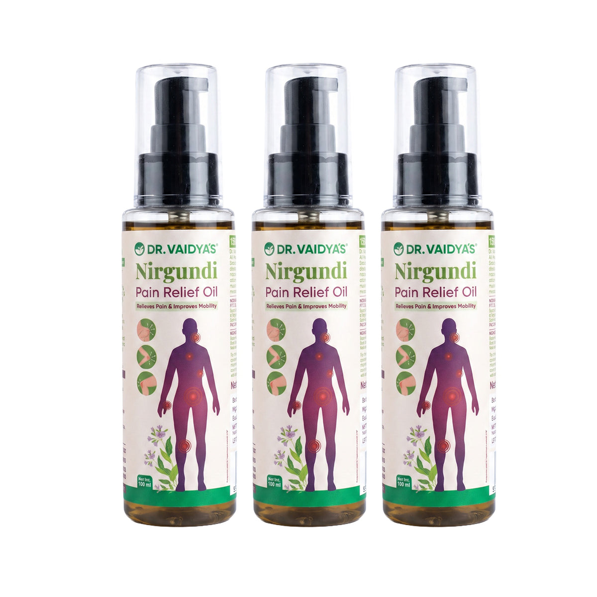 Nirgundi Oil - For Pain Relief, Reduced Stiffness, Improved Mobility & Comfort