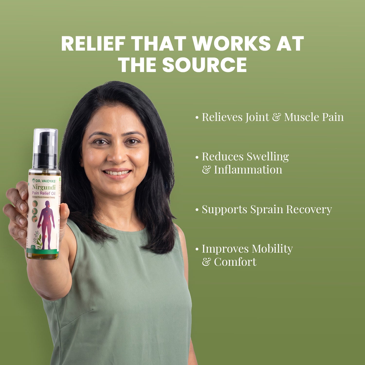Nirgundi Oil - For Pain Relief, Reduced Stiffness, Improved Mobility & Comfort