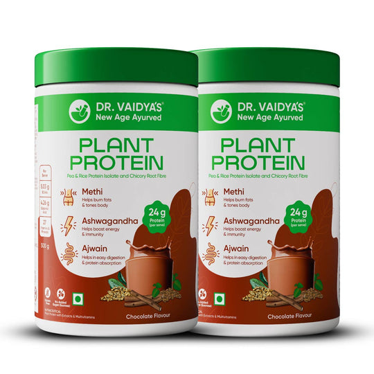 Dr Vaidya’s Plant Protein Powder: Enriched With Methi, Ashwagandha and Ajwain