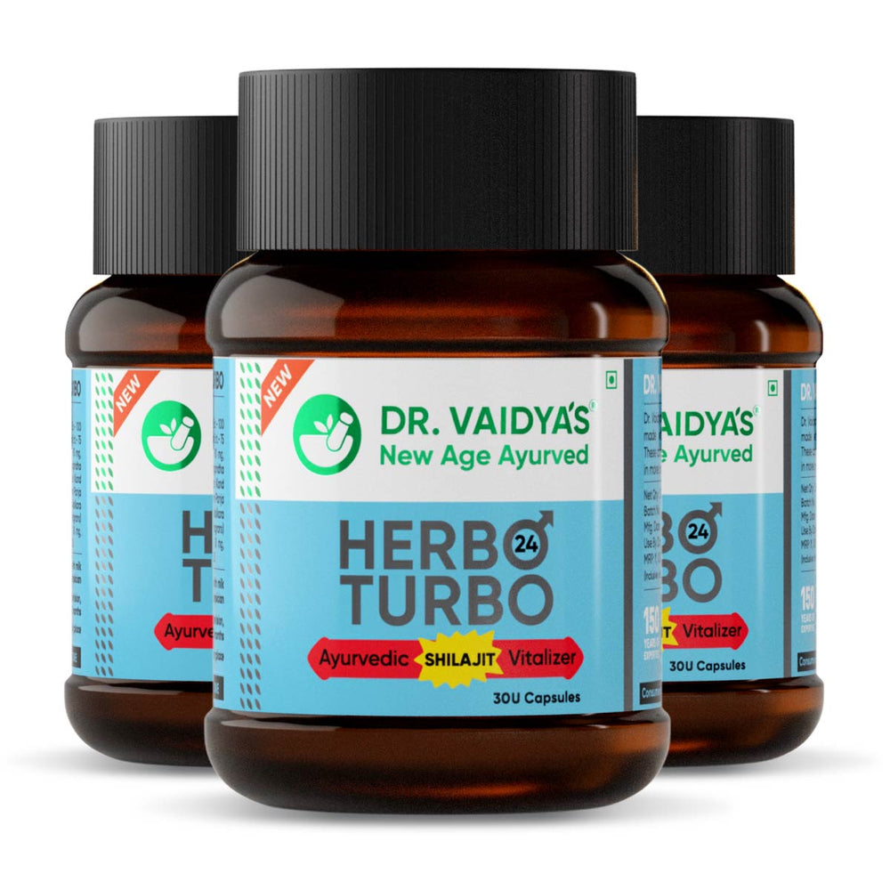 Herbo 24 Turbo Capsules: Ayurvedic Male Power Booster with Shilajit, Ashwagandha and Safed Mushli