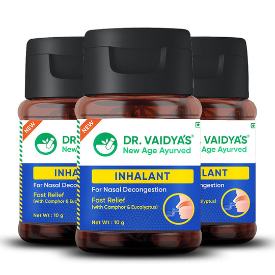 Ayurvedic Herbal Inhalant: To Decongest Blocked Nose, Relieve Headache & Ease Breathing. - Pack of 3