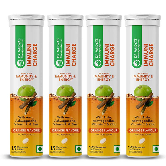 Dr. Vaidya’s Immuni Charge: Supercharge Your Immunity with Amla, Zinc, and Vitamin C - Pack of 4