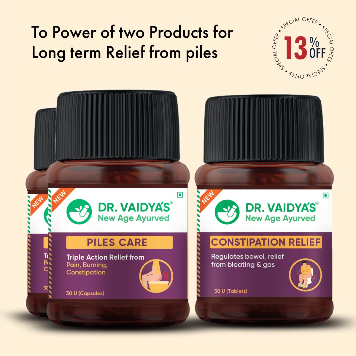 Piles Relief Pack: For Managing Piles & Constipation