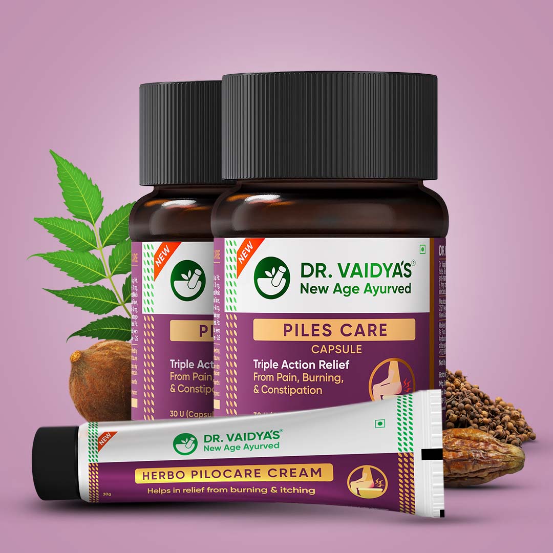 Piles Care Capsules (30 Capsules per Pack) + Pilocare Cream (30 gm per Tube) Combo – Ayurvedic Comfort Support