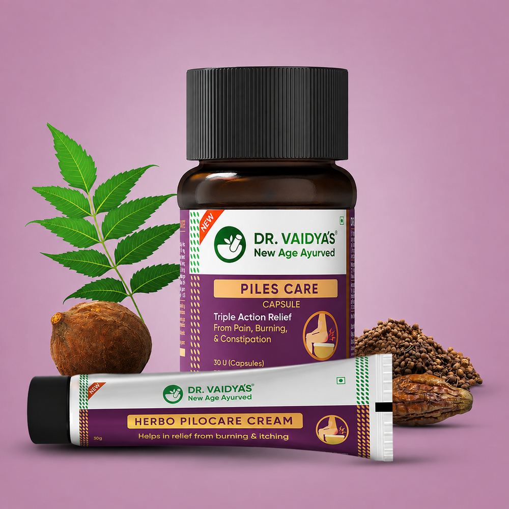 Piles Care Capsules (30 Capsules per Pack) + Pilocare Cream (30 gm per Tube) Combo – Ayurvedic Comfort Support
