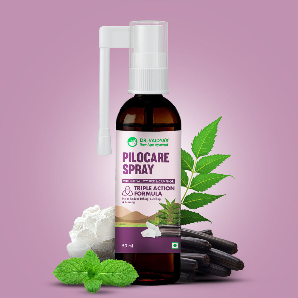 Pilocare (50ml Per Pack) | Ayurvedic Piles Relief Spray | Fast Relief from Burning, Itching & Swelling | Pain-Free Application