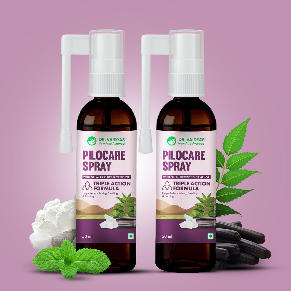 Pilocare (50ml Per Pack) | Ayurvedic Piles Relief Spray | Fast Relief from Burning, Itching & Swelling | Pain-Free Application