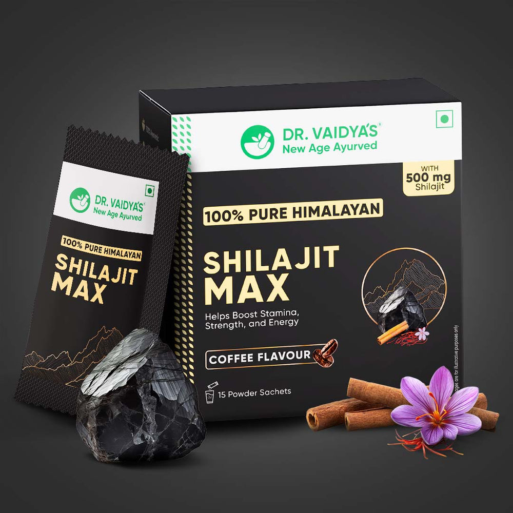 Shilajit Max (15 Sachets per Pack) |  Coffee-Flavour | 500 mg Shuddha Himalayan Shilajit with Pippali, Dalchini & Elaichi for Energy Support