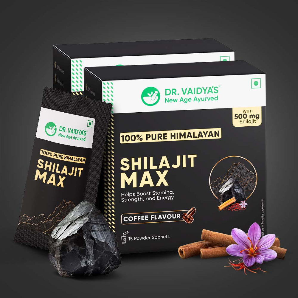 Shilajit Max (15 Sachets per Pack) |  Coffee-Flavour | 500 mg Shuddha Himalayan Shilajit with Pippali, Dalchini & Elaichi for Energy Support