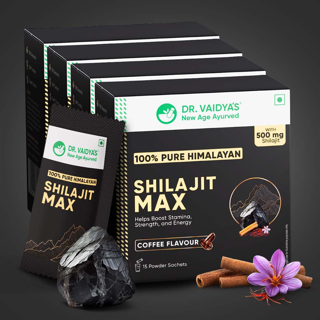 Shilajit Max (15 Sachets per Pack) |  Coffee-Flavour | 500 mg Shuddha Himalayan Shilajit with Pippali, Dalchini & Elaichi for Energy Support