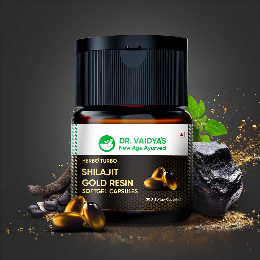 Herbo24Turbo Shilajit Gold Resin (30 Softgel Capsules per Pack) with Shuddha Shilajit, Swarna (Gold) Bhasma & Ashwagandha for Daily Energy Support