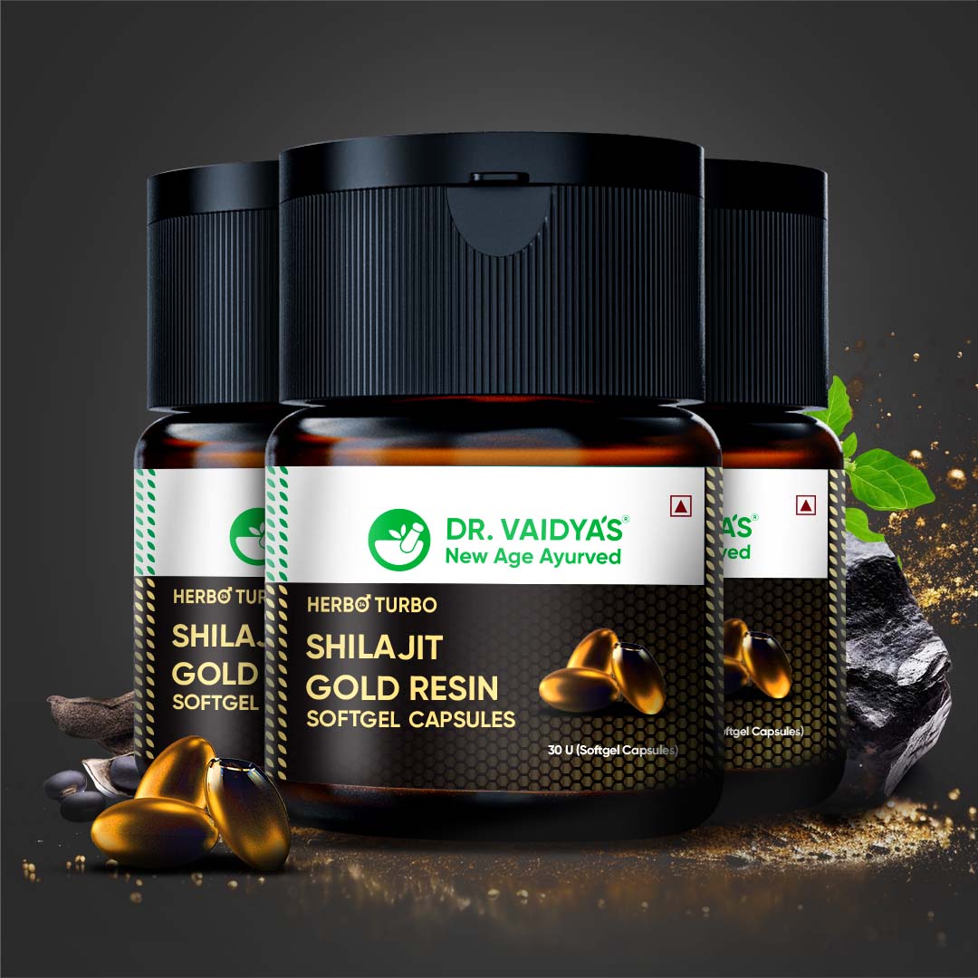Herbo24Turbo Shilajit Gold Resin (30 Softgel Capsules per Pack) with Shuddha Shilajit, Swarna (Gold) Bhasma & Ashwagandha for Daily Energy Support