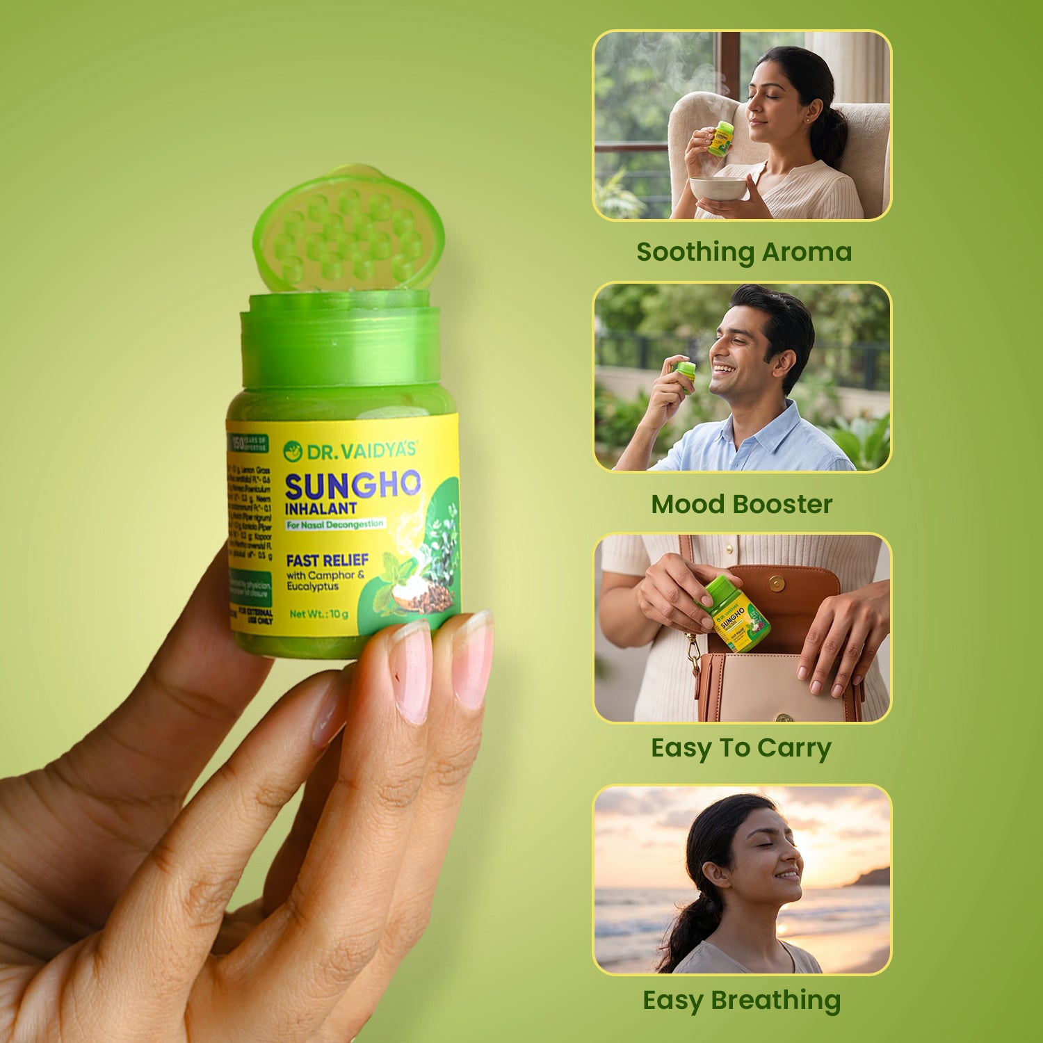 Sungho Inhalant - Nasal Relief & Mood Booster packed with Super Herbs