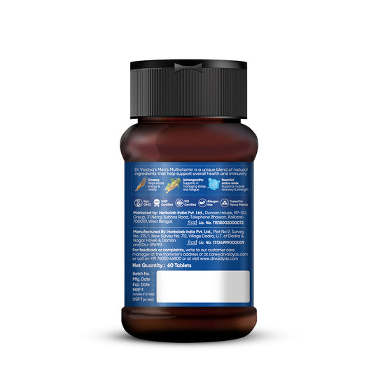 Dr. Vaidya’s Men’s Multivitamin Tablet | Natural Multivitamin for Men Enriched with Ayurvedic Herbs