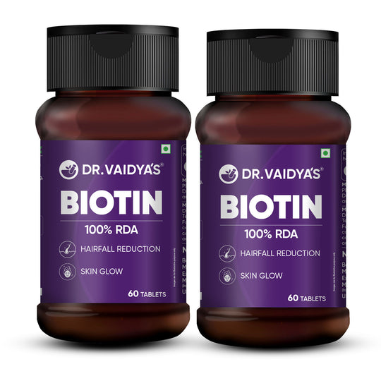 Dr. Vaidya's Biotin – Hair Fall Reduction, Skin Glow & Stronger Nails