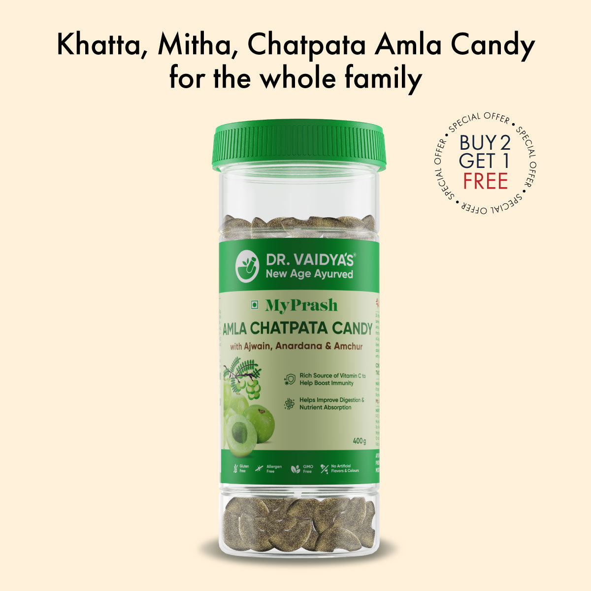MyPrash Amla Chatpata Candy: Amla Candy That Helps Boost Immunity & Energy Levels  (Buy 2 Get 1 FREE)